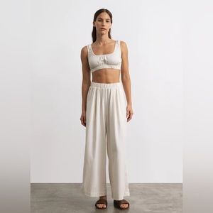 OZMA OF CALIFORNIA// CROP WIDE LEG, REGEN SILK NOIL- NATURAL
